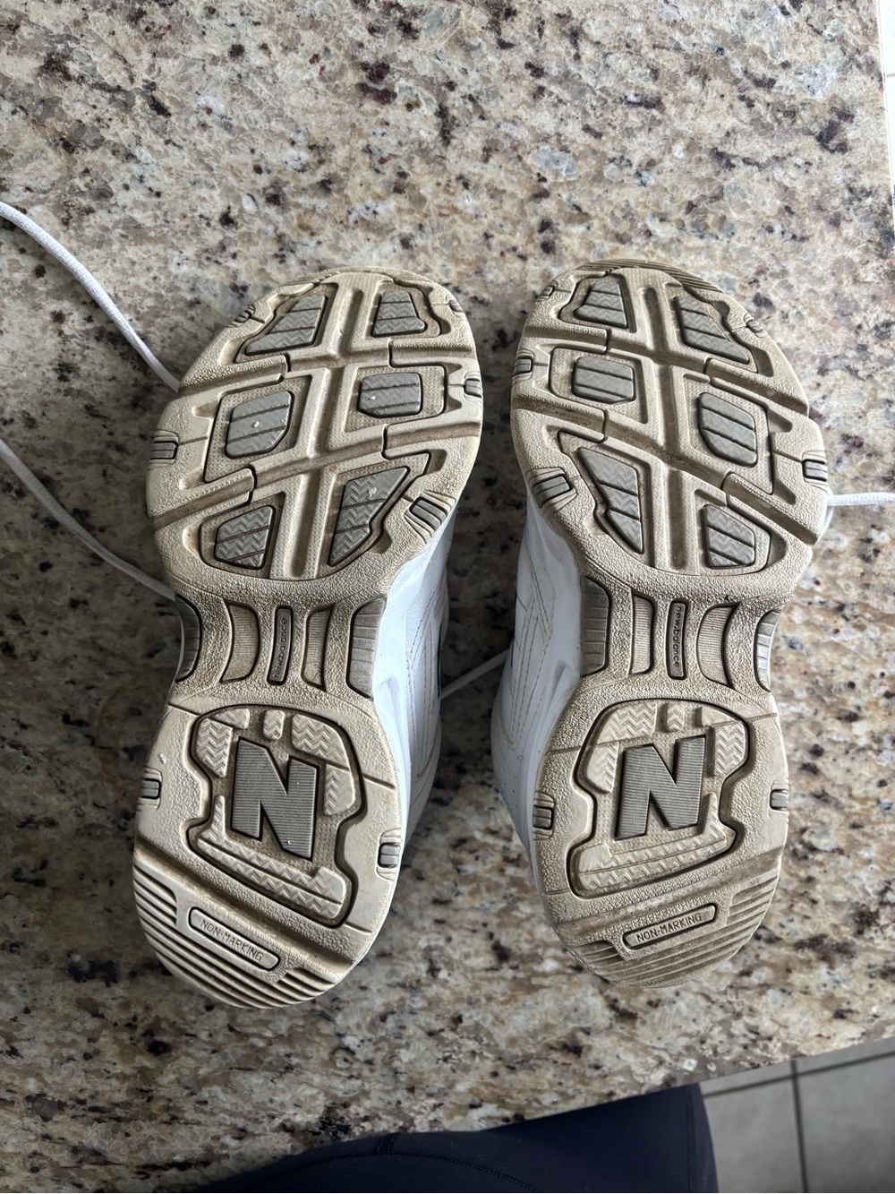 New Balance White and Navy Sneakers - Picture 4 of 5